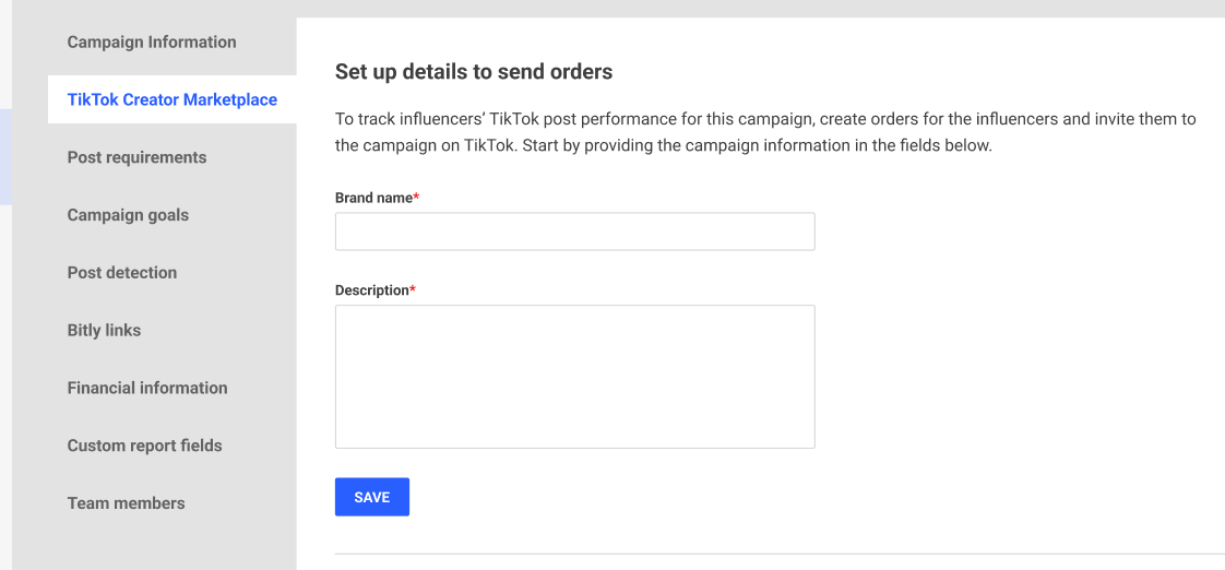 TikTok creator marketplace section in campaign settings.png