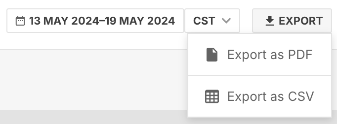 Date selector and export button.png