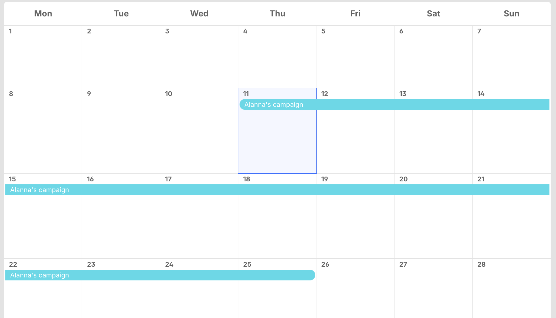 Campaign displayed in Publish calendar.png