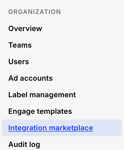 Organization admin > Integration marketplace.png
