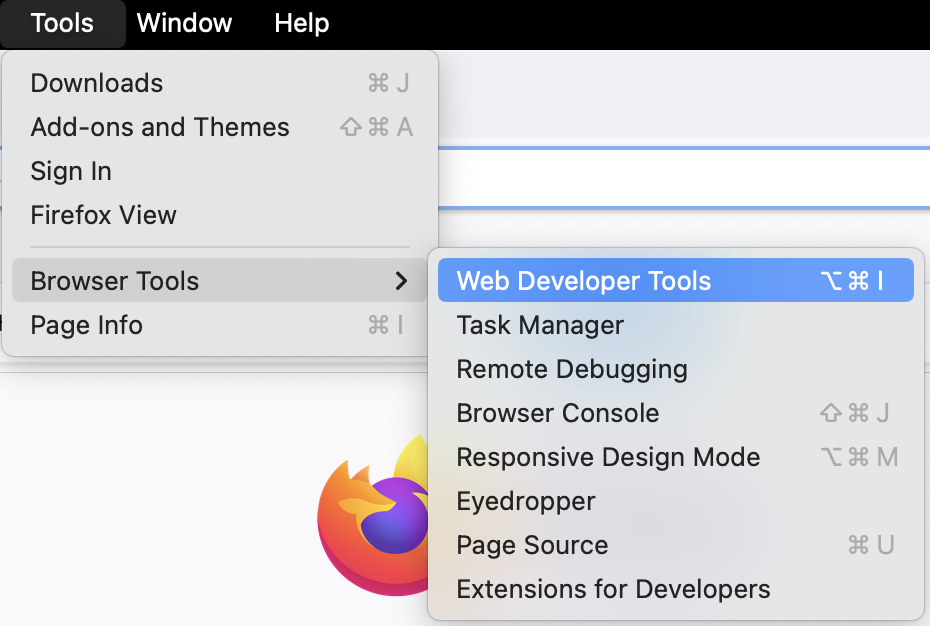 Firefox Tools > Browser Tools > Web Developer Tools.png