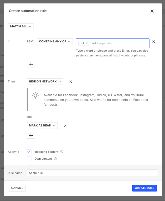 Create automation rule hide on network and mark as read.png