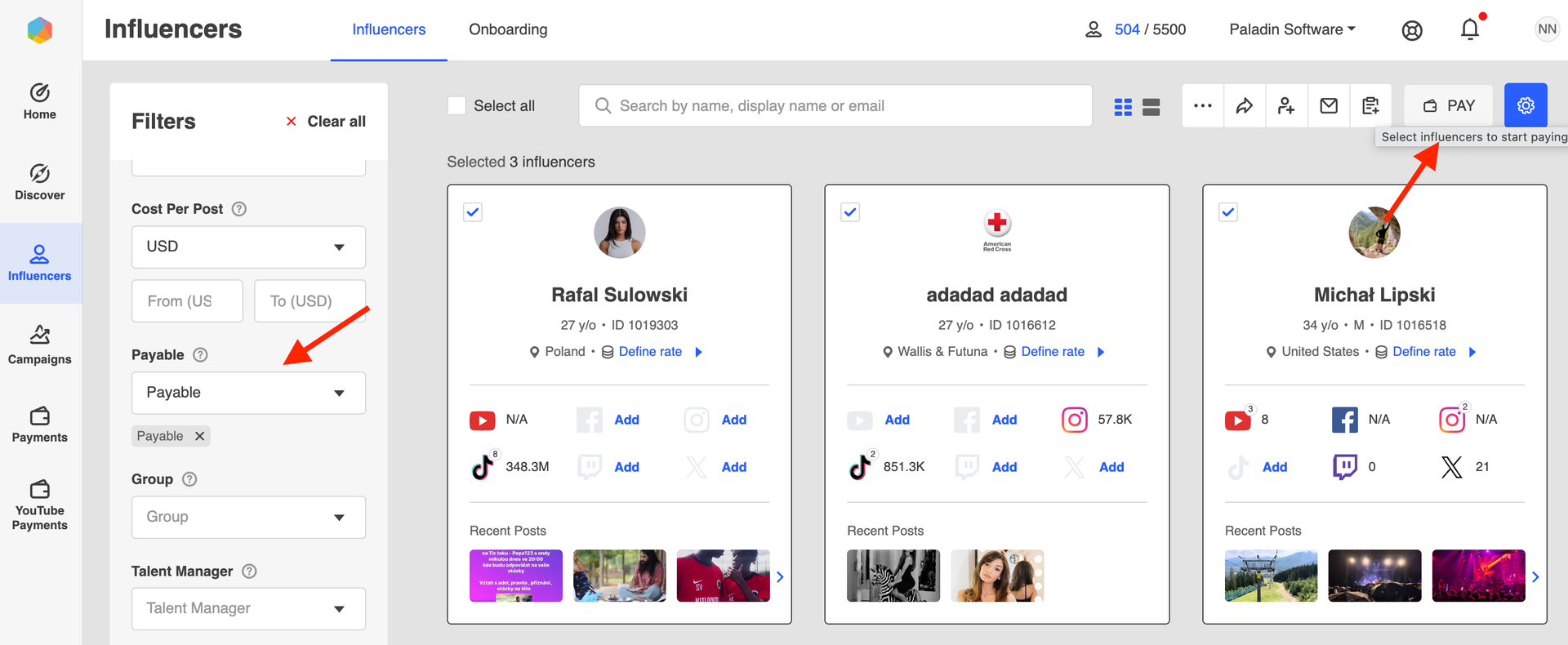 Filter influencer by payable then click pay.png