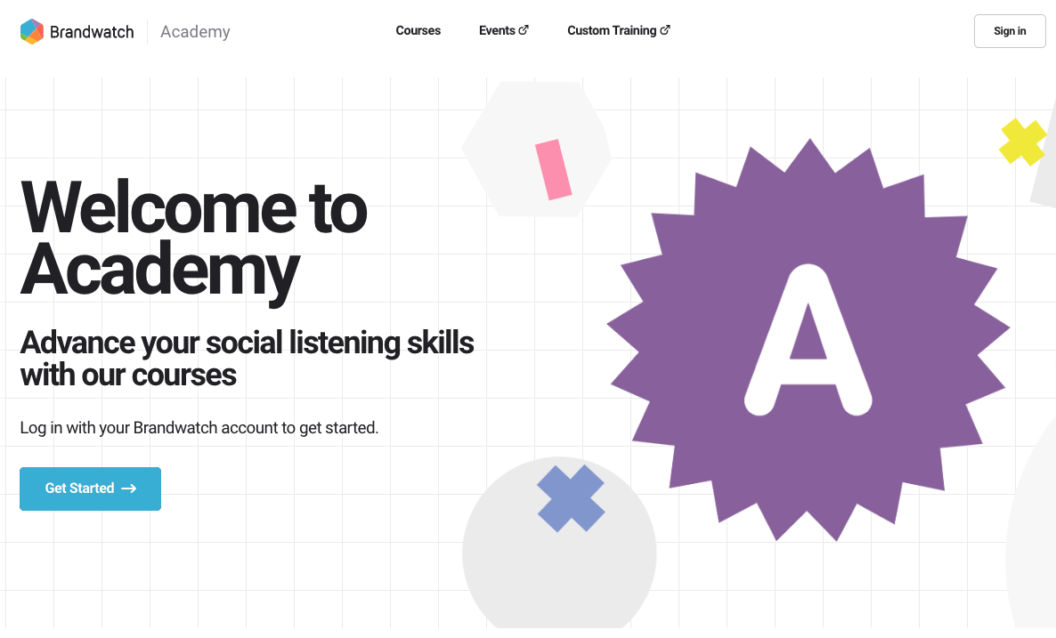 Brandwatch Academy homepage